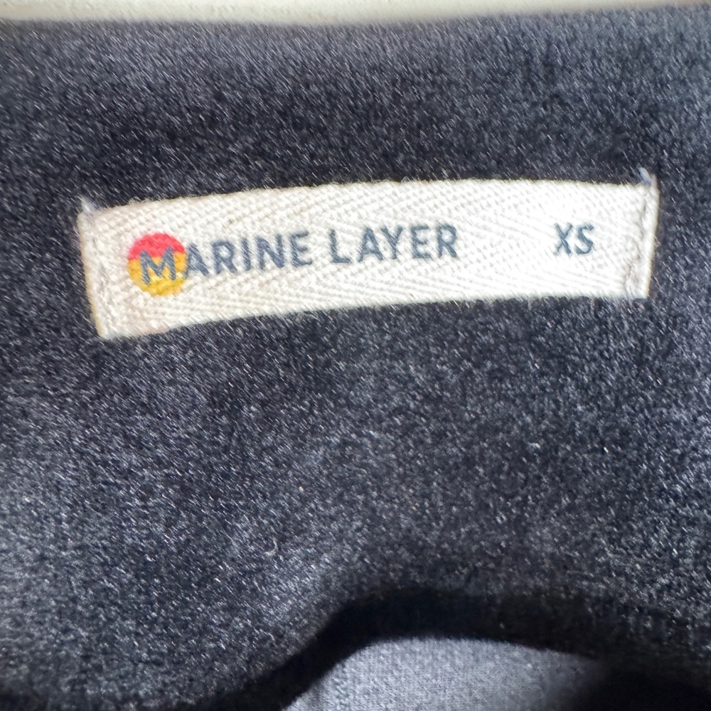 MARINE LAYER Black Jasmine Velour V-Neck Top Long Sleeve Size XS Holiday NYE - Picture 5 of 11
